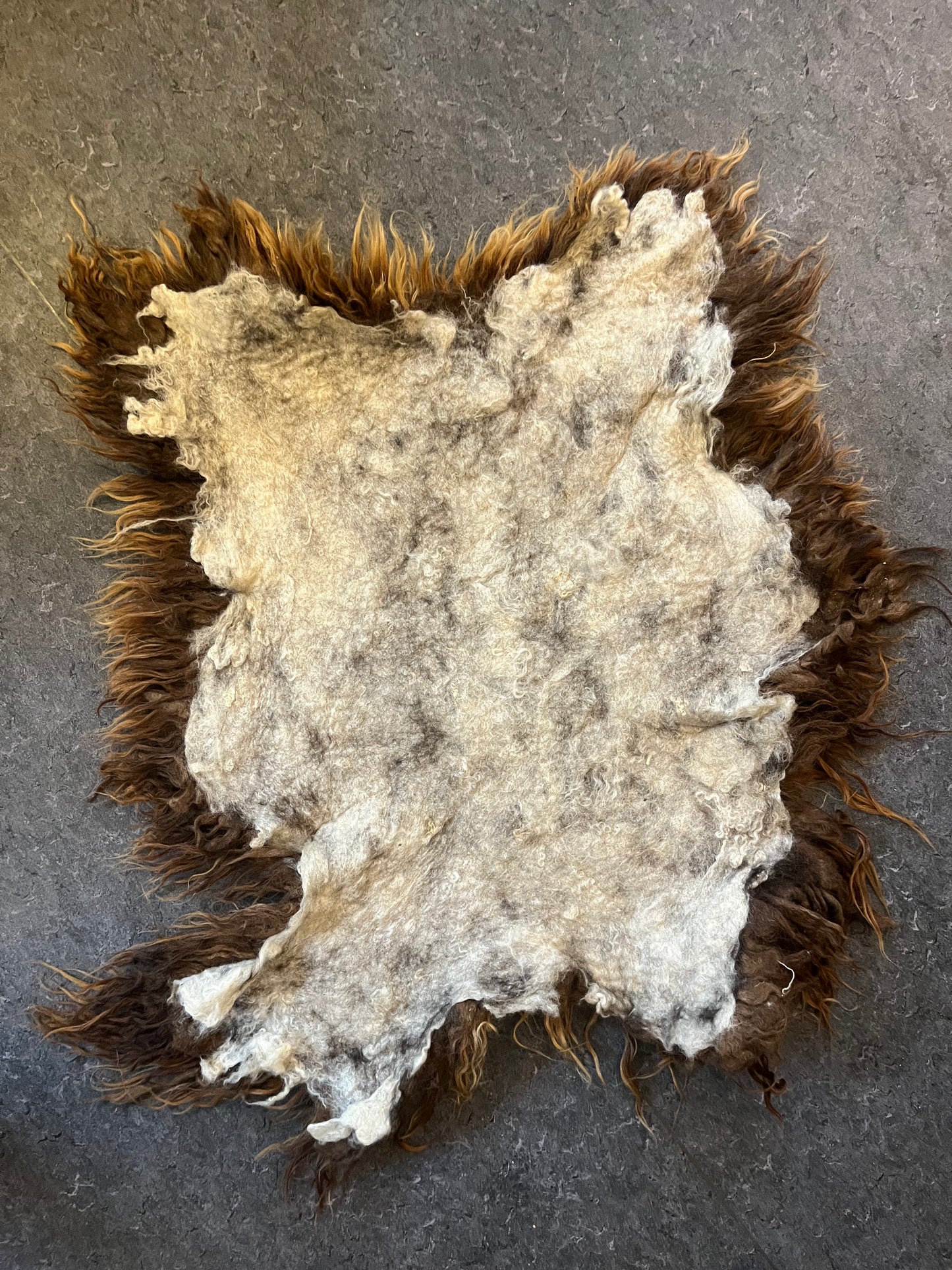 Large wet-felted skin