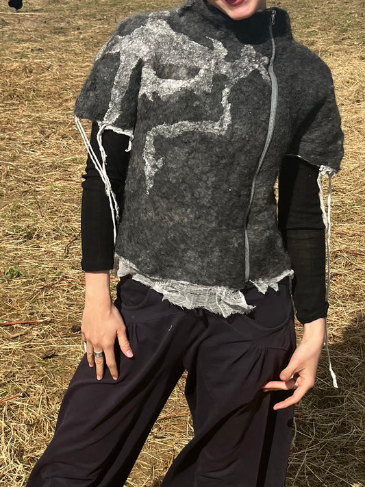 Nuno filtet t-shirt med lynlås