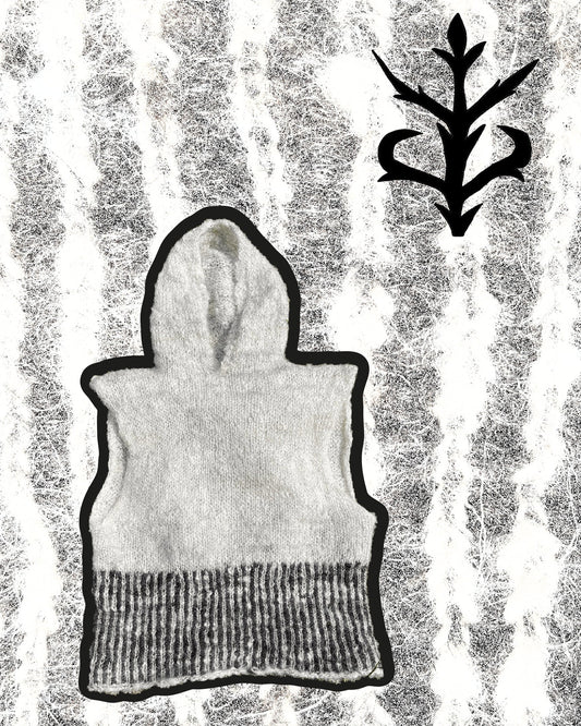 Stribet vest med hætte